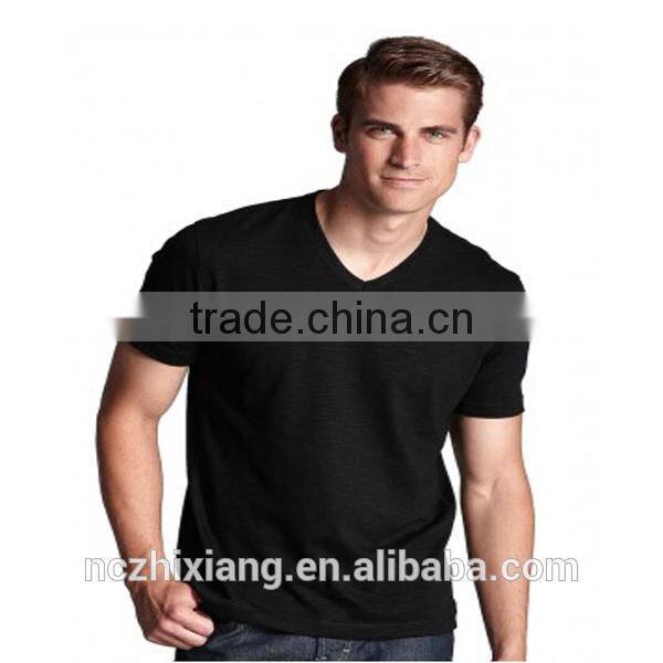 wholesale men's plain vneck tshirt factory