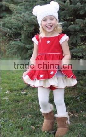 2016 hot sale baby girls holiday boutique red dress for kids girl christmas dresses
