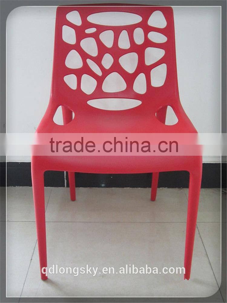 LS-4020A Hot sale modern designer outdoor stackable pp plastic dining chair price