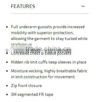 long sleeve fire retardant polo with FR segmented tape