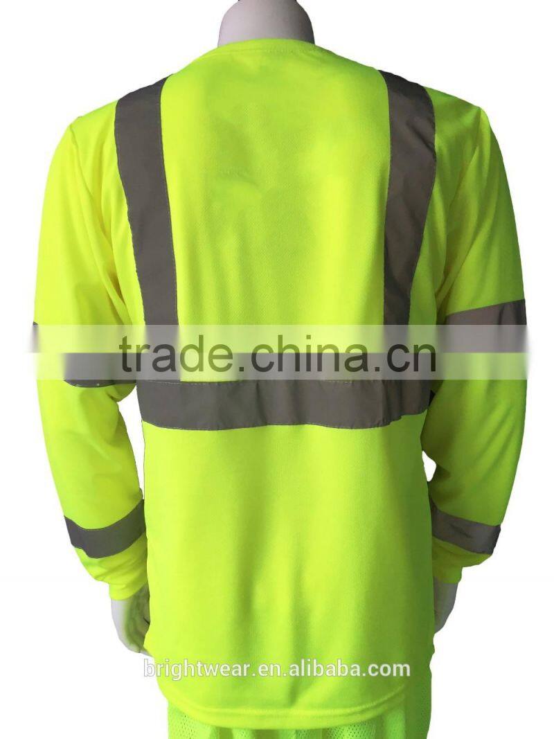 ANSI Chinese local reflective tape men high quality protective t-shirt