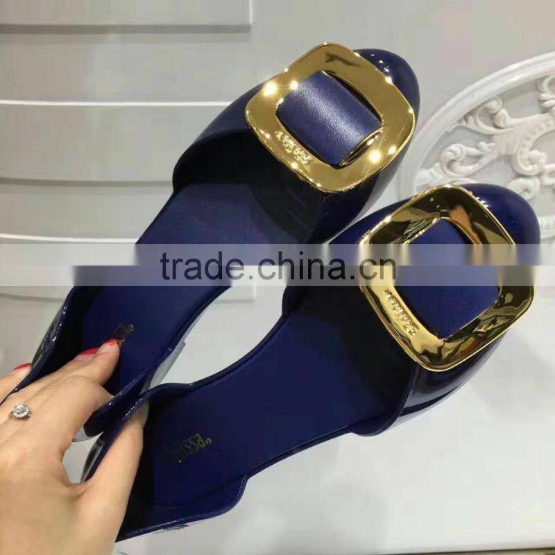 Big square button women melissa, fashion melissa shoes for adult