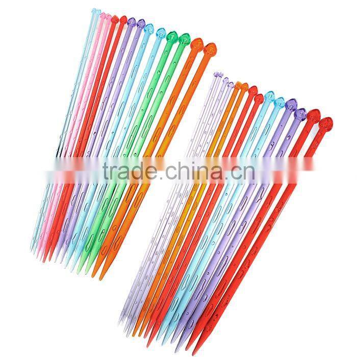 Wholesale At Random 10mm - 4mm Plastic Knitting Needles 35cm(13 6/8)