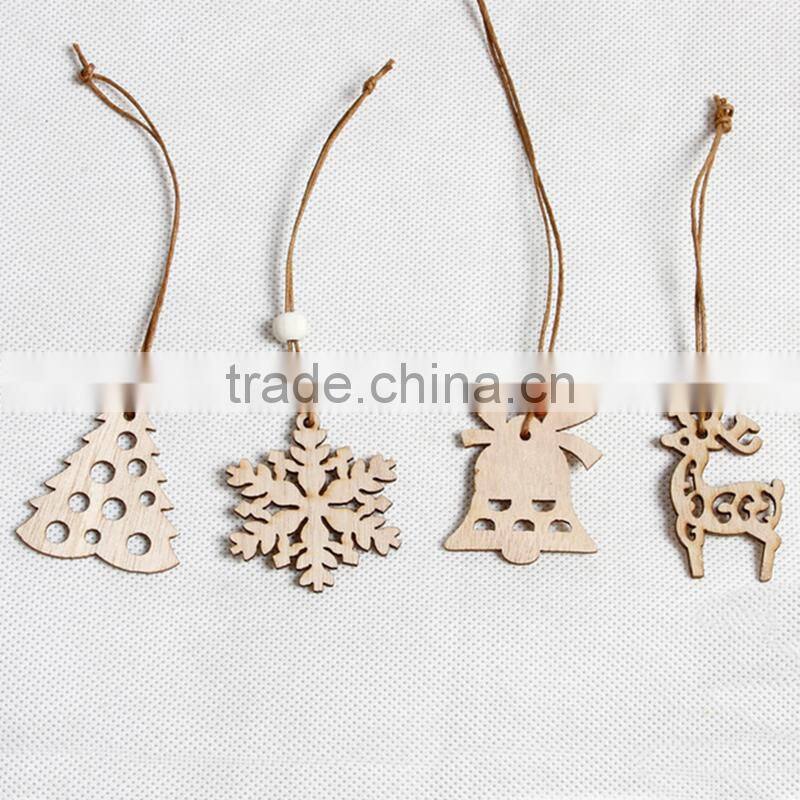 Christmas Ornament Laser Cut Snowflake Wood Hollow Crafts