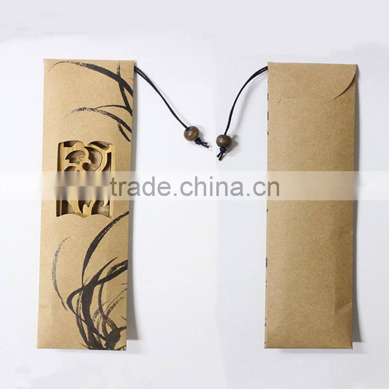 Wholesale Customized Bamboo Craft Through Carved Wooden Bookmark