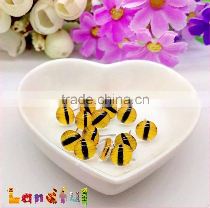 10mm Yellow Glass Cat Eyes Craft Soft Toys Safety Plastic Stuffed Dragon Eyes