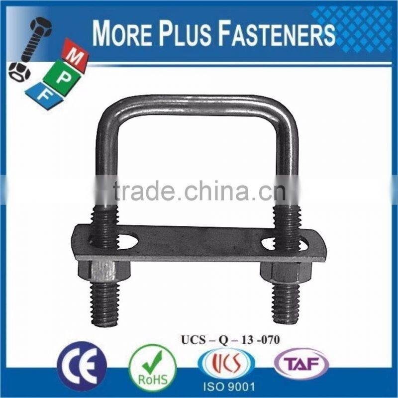 Made In Taiwan Gibraltar Black Phosphate Zinc Plated Square Bend U Bolt