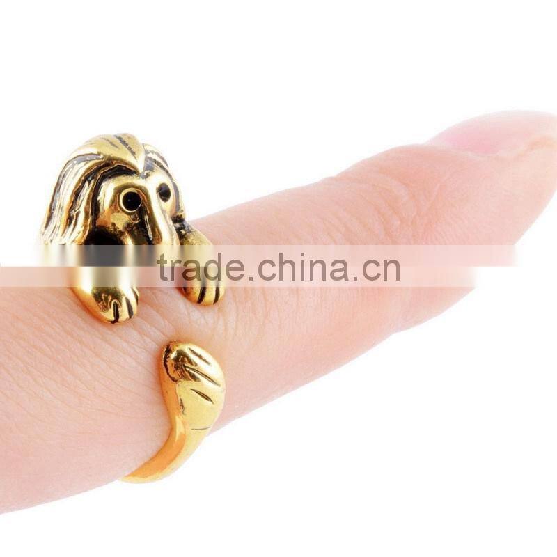 Lion Rings Animal Wrap Rings Jewelry Adjustable Retro Ring for Men & Women Resizable