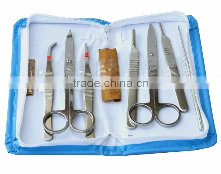 scissors and needles,Seven Pieces Laboratory Anatomy Medical Dissecting tools Kit