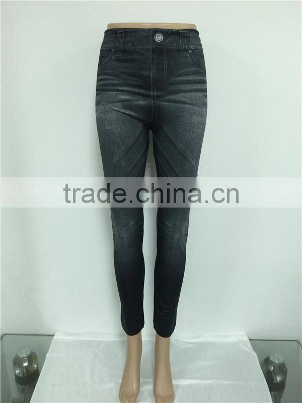 Women Lady's Black Resemble Jeans jeggings pants