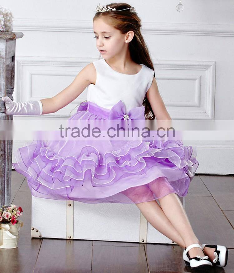 Butterfly tie kids lavender crochet dress girl wedding dress