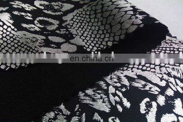 Winfar Textile Hot Sell 94% Polyester 6% Spandex Women Dress Python Silver Foil Scuba Print Knit Fabric