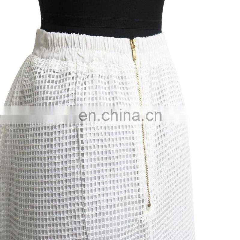 women popular simple knee length round lace skirt