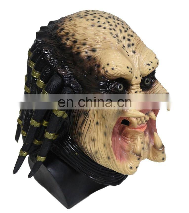 High Quality Soft latex Party Fancy Dress Horror Halloween Cosplay Props Alien Predator mask