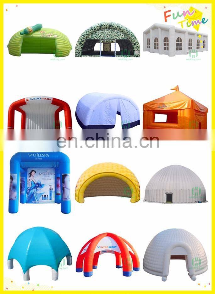 Red and White Coated Nylon or PVC Tarpaulin facet inflatable tent event tent with logo