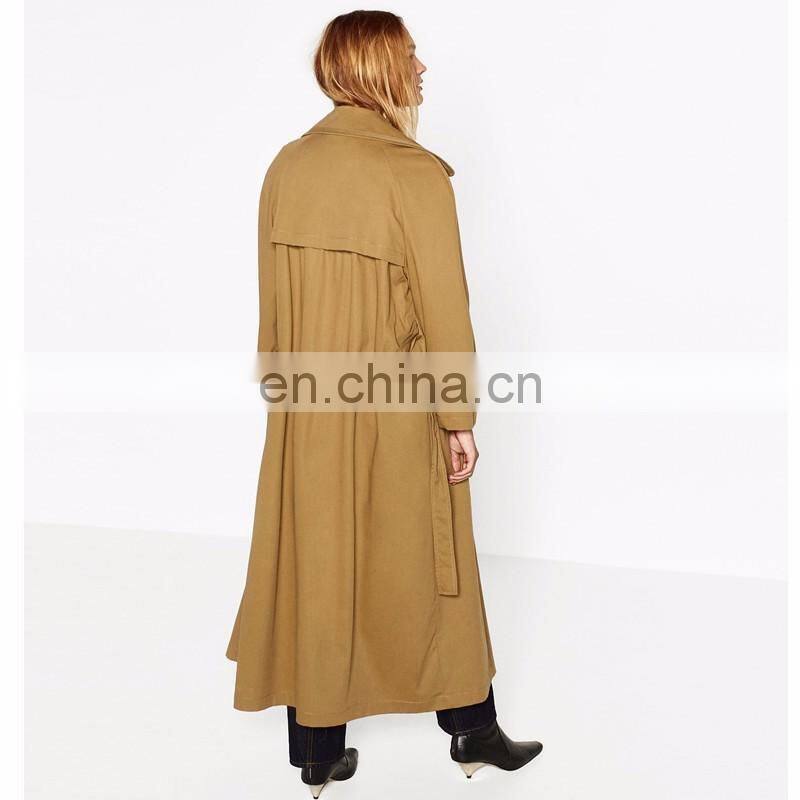 Wholesale fashion oversized camel color ladies maxi coats