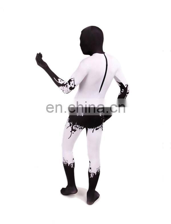 White & Black Lycra Spandex Zentai Costume Halloween Party Mask/Hood Open Face/Eyes/Full Hood