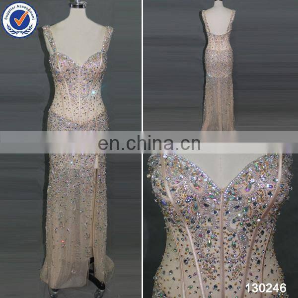 2014 factory directly supply sexy high grade luxury formal beaded evening dress