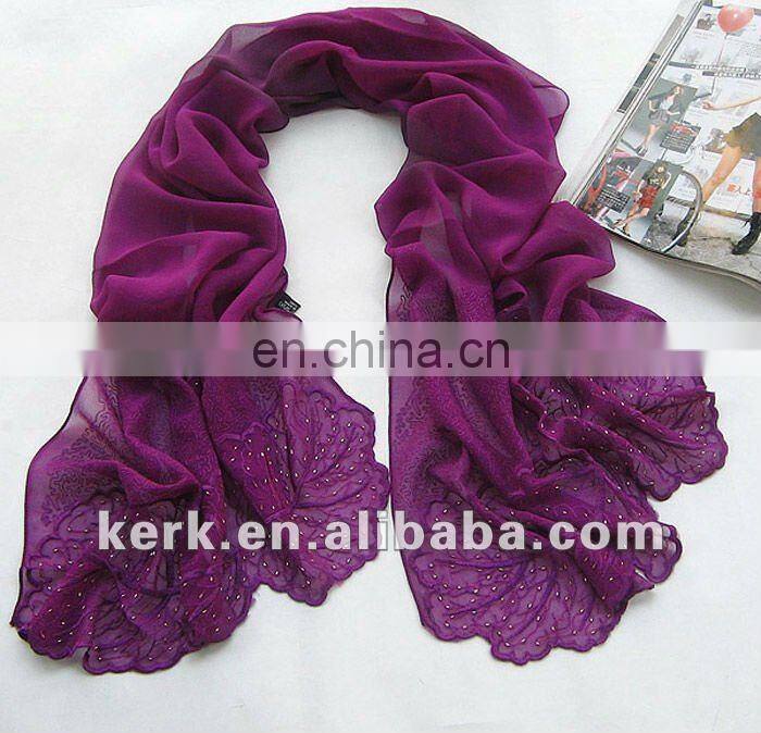 Factory price 175cmx52cm 17 colors ladies shawls scarf, can be MUSLIM HIJAB, 100% silk scarf