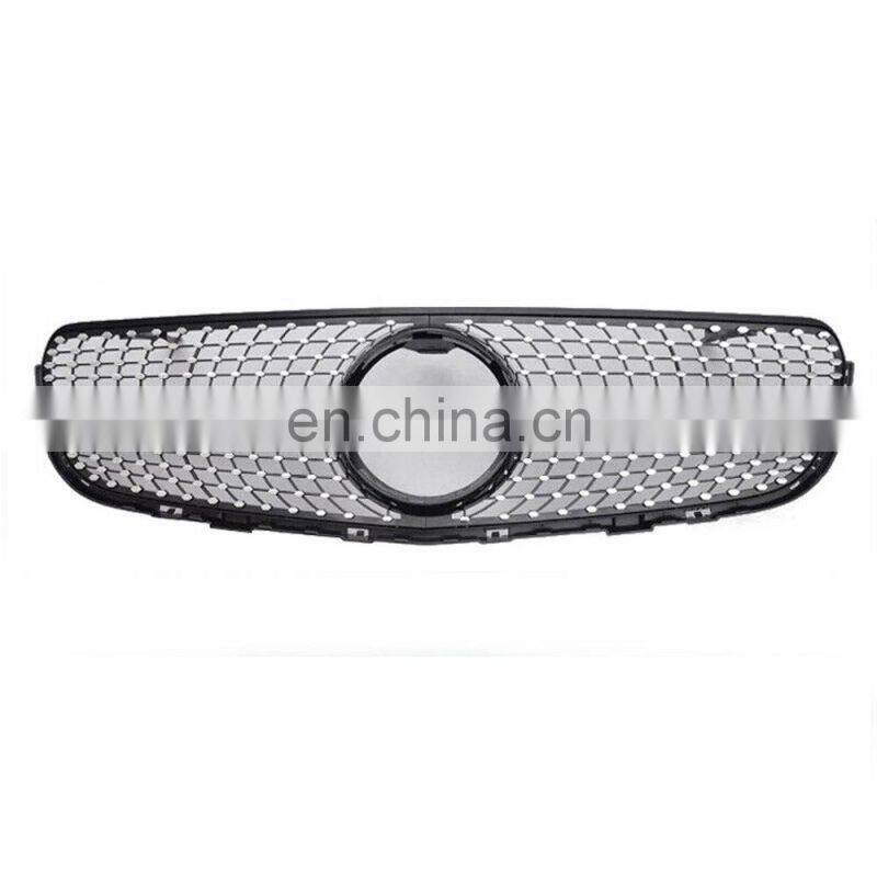 Black W/Diamond Front Grill Mesh Vent Grille 16-18 For Benz GLC X253 AMG YL4/250