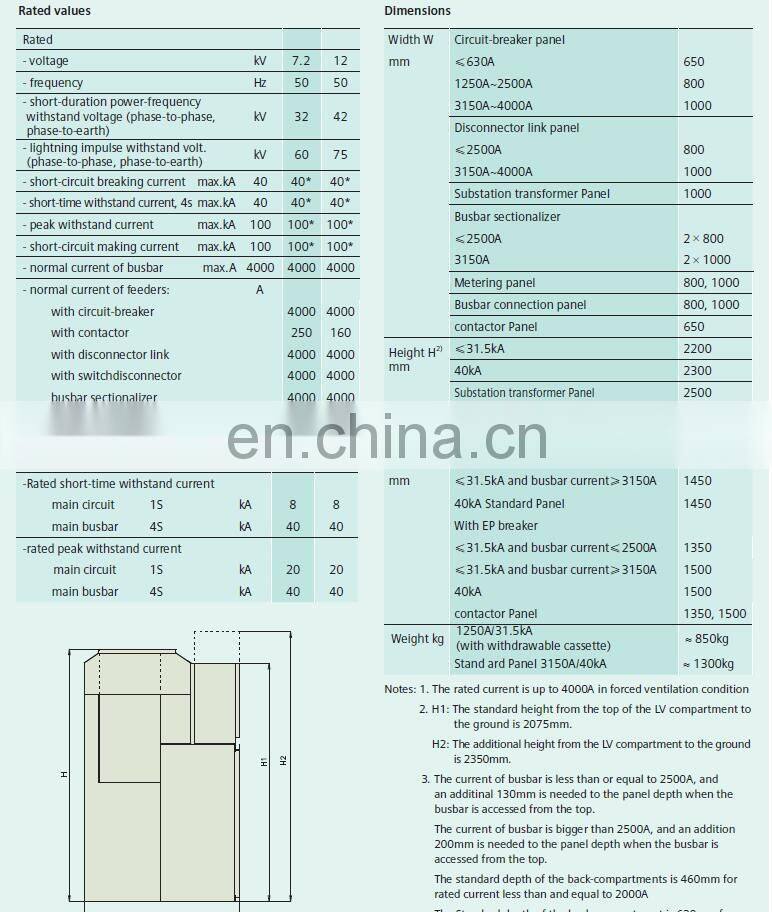 SIEMENS NXAirS 7.2kV 1600A SIEMENS Air Insulated Switchgear SIEMENS AIS