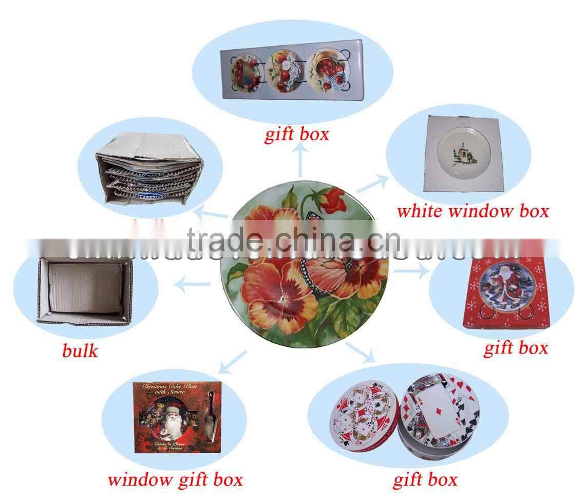 Flower Designed Elegant Popular Porcelain Promotion Plate for Personalized Cake Plate