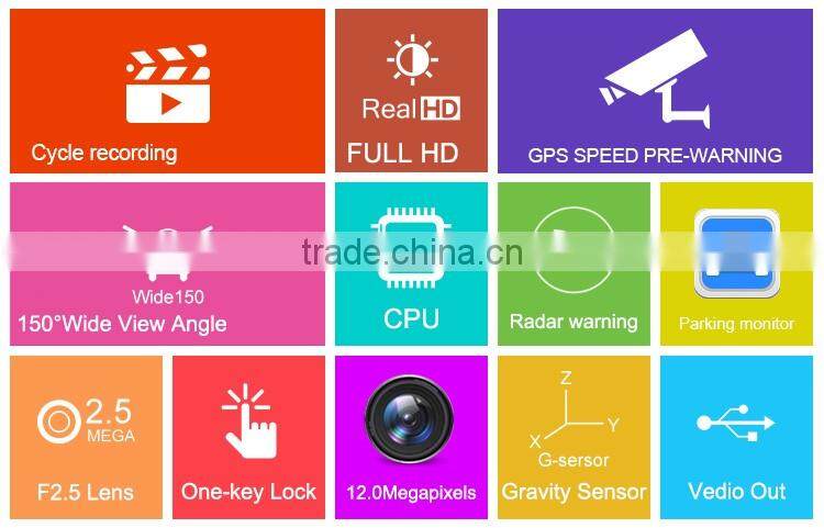 Factory Direct GPS G-sensor Driver Recorder HD Car Dvr Camera Radar Detector With Car Dvr Video