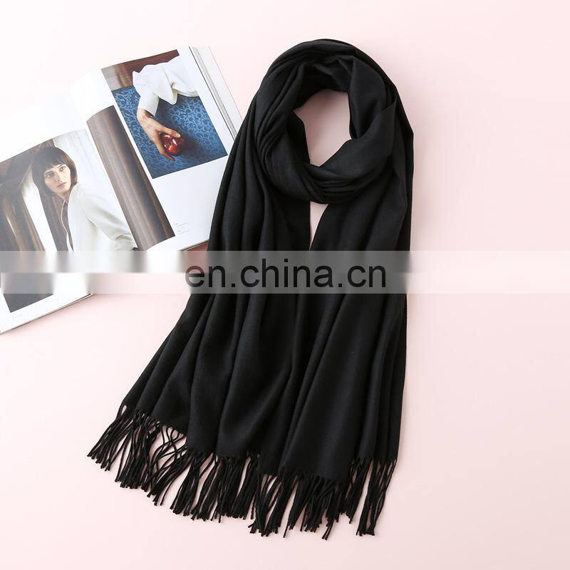 Autumn and winter new solid color cashmere scarf women thickened warm bib shawl gift scarf