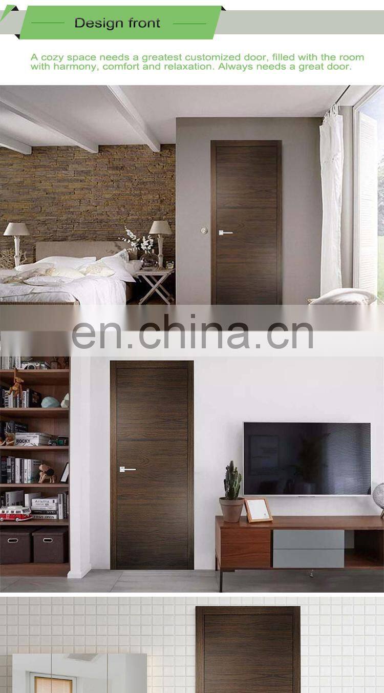Cheap commercial dark modern flush prehung internal solid core interior office simple design wood doors