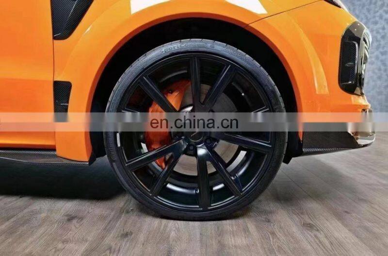 Runde Dry Carbon Fiber For Porsche Cayenne Coupe Upgrade Mansory Style Body Kit Front Lip Rear Lip Side Skirts Top Spoiler