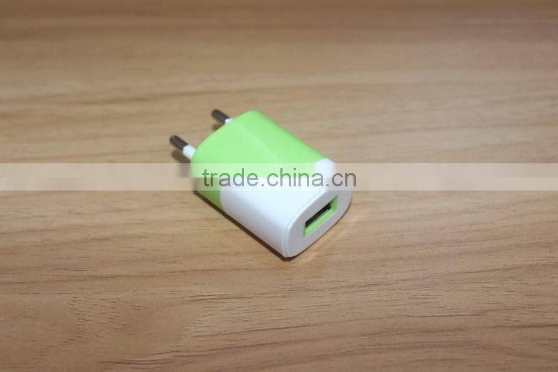 Multiple fashionable color match mobile phone battery charger eu plug
