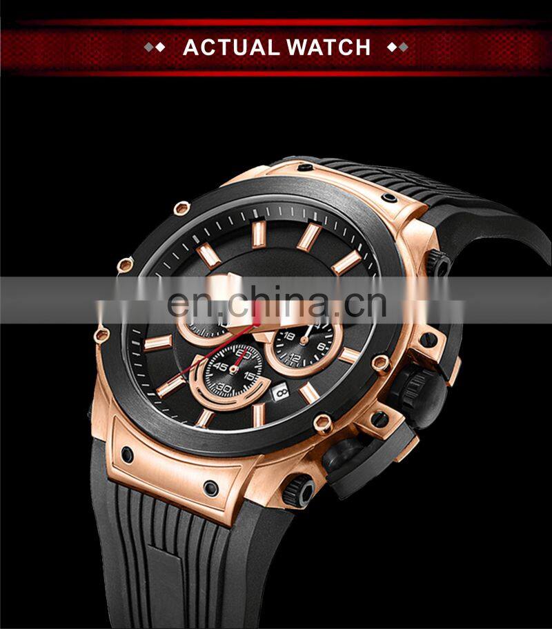 High quality 3 eyes designer watches popular brands your logo chronograph custom watches men wrist