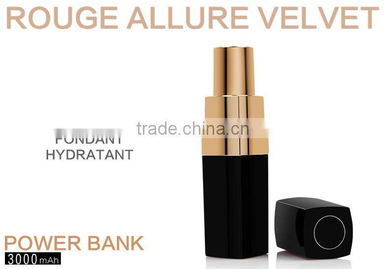 Best selling products lipstick power bank 3000mah charger universal portable phone charger