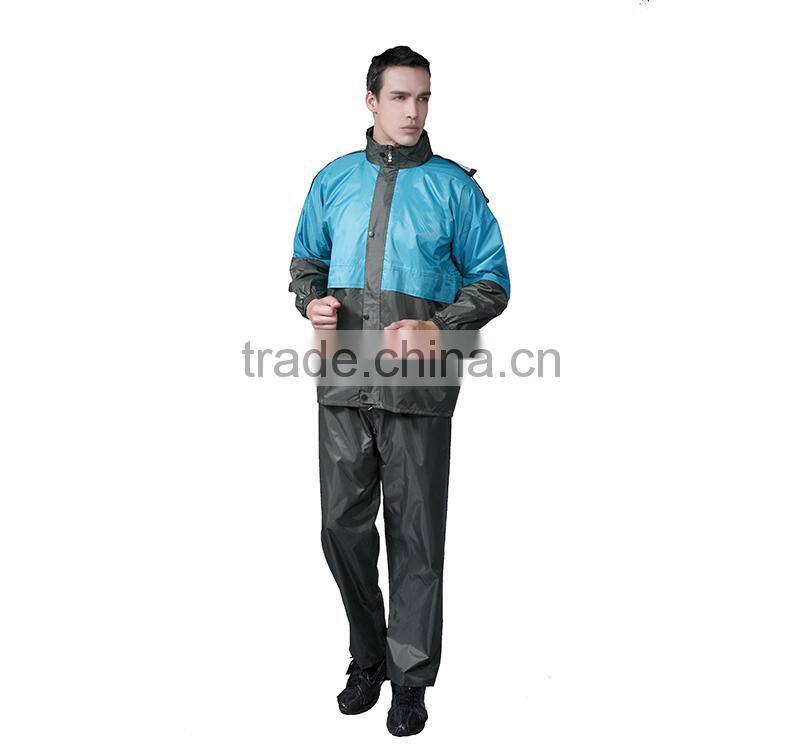 Polyester adult leisure fashion rain coat with pants