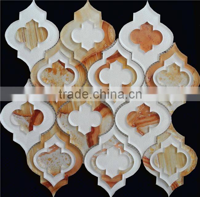 Stainless steel stone resin mosaic tile