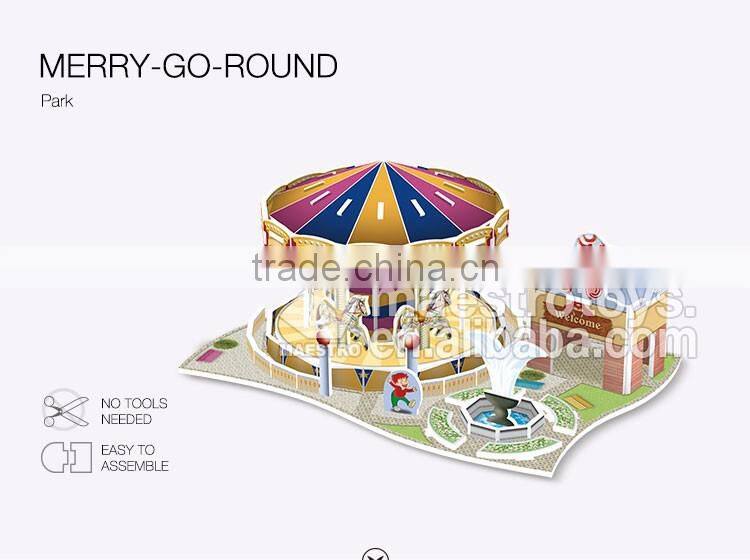 44PCS playground model MERRY-GO-ROUND 3d puzzle
