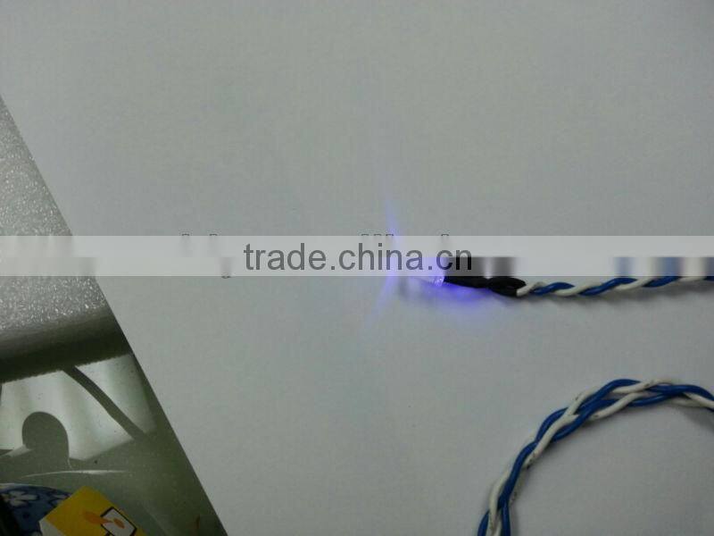 2.54 pitch 2 Pin ConnectorUL1007 22AWG twinsed wire with 5mm LED light Wire Harness