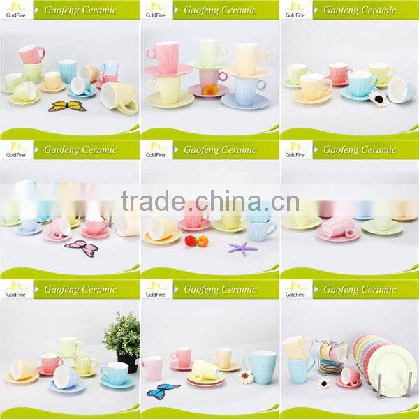 ceramic stoneware cup with saucer