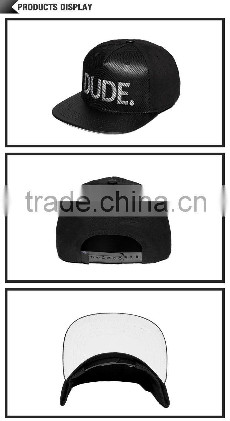leather personalized snapback caps, classic 5 panel snapback hats