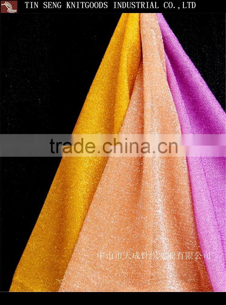 wholesale shiny 60g lurex knit polyester fabric fabric with gold thread