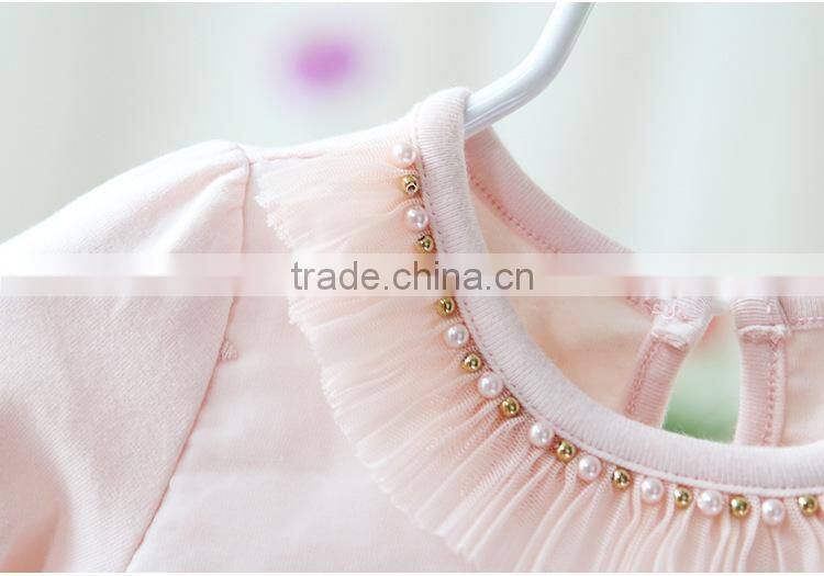 2015 Latest design autumn baby girls dress infant lace princess dresses