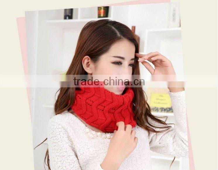 Winter Knitted Chevron Women Round Neck Loop Circle Scarf