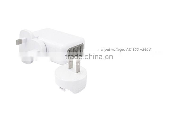 4 USB Ports 5V 2.4A AC Travel Wall Charger High speed charger for Phones