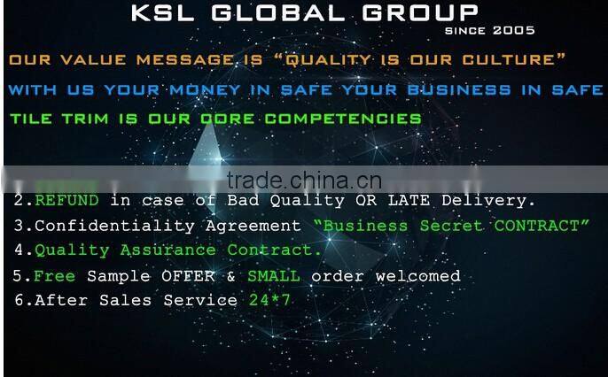 Merchandising aluminum 6063 tile corner trim bullnose tile trim