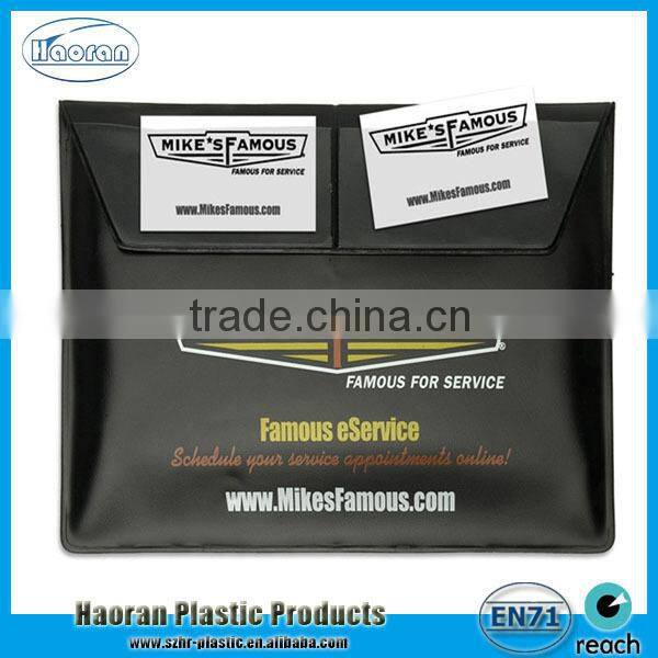 Hot selling PVC plastic envelope folder, plastic car documet folder