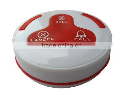electronic buzzer system with digital receiver and rechargeable battery call button for restaurant