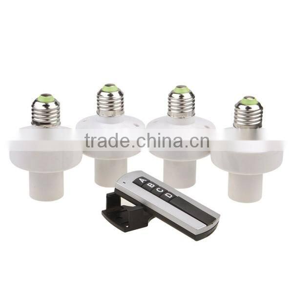 E27 Screw Wireless Remote Control Light Lamp Bulb Holder 4 Cap Socket Switch