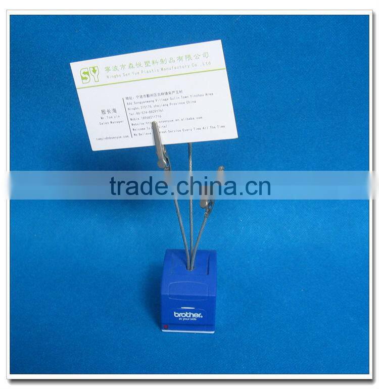 Three clips plastic name card holder