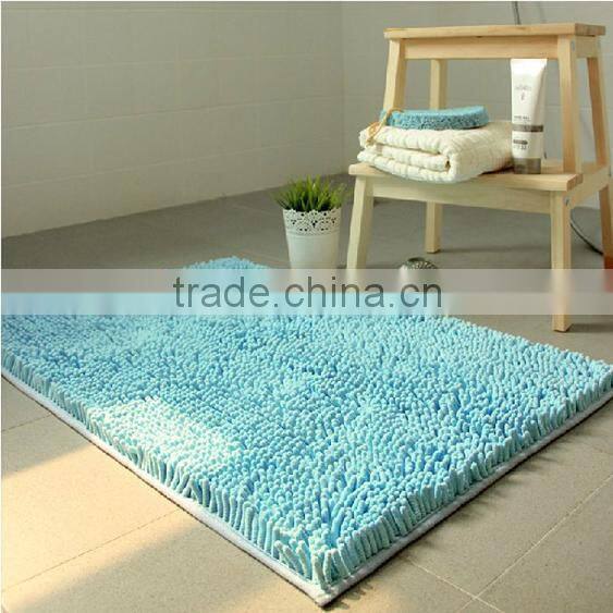 Washroom Chenille Anti-Slip Rubber Entrance Door Mat / Polyester Rubber Door Mat