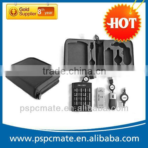 Laptop Usb Tool Kit with Mini Usb Hub Mouse Numeric Keypad Retractable Cable Connector